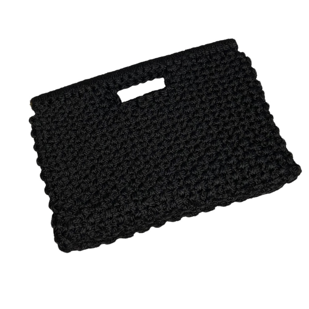Bohemian Crochet Minimalist Clutch Purse Women’s Black Festival